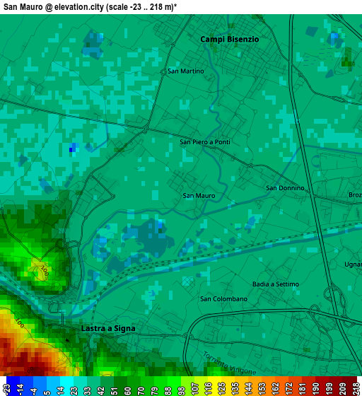 San Mauro elevation map