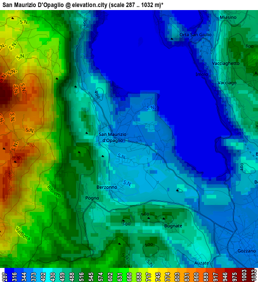 San Maurizio D'Opaglio elevation map