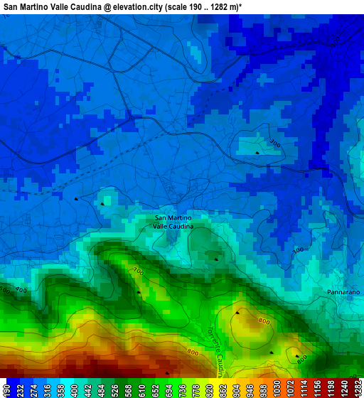 San Martino Valle Caudina elevation map