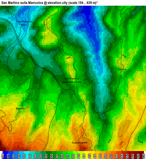 San Martino sulla Marrucina elevation map