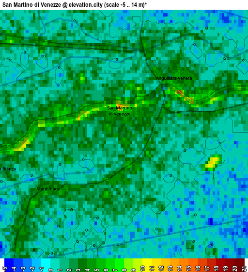 San Martino di Venezze elevation map