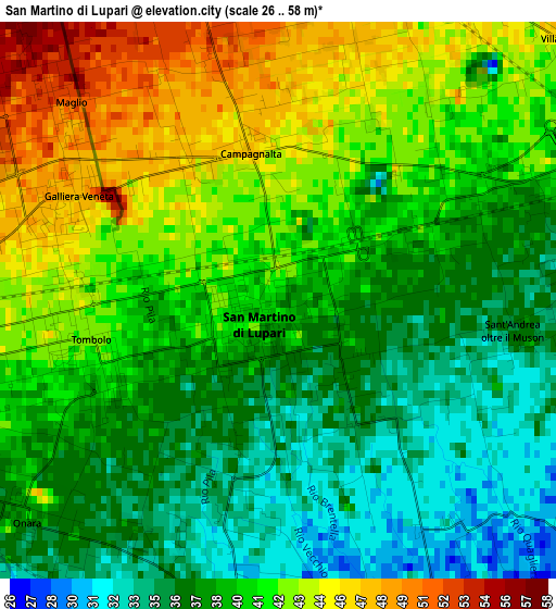 San Martino di Lupari elevation map