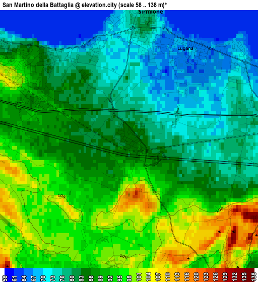 San Martino della Battaglia elevation map