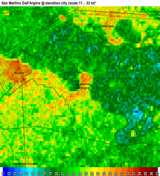 San Martino Dall'Argine elevation map