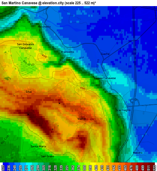 San Martino Canavese elevation map