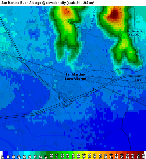 San Martino Buon Albergo elevation map