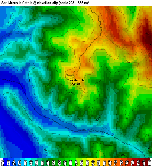 San Marco la Catola elevation map