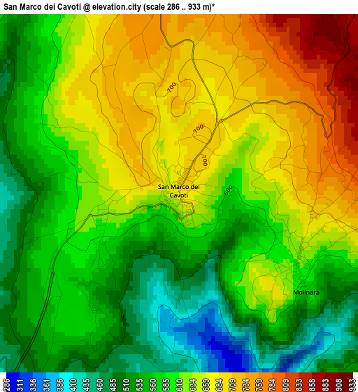 San Marco dei Cavoti elevation map