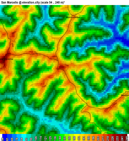 San Marcello elevation map