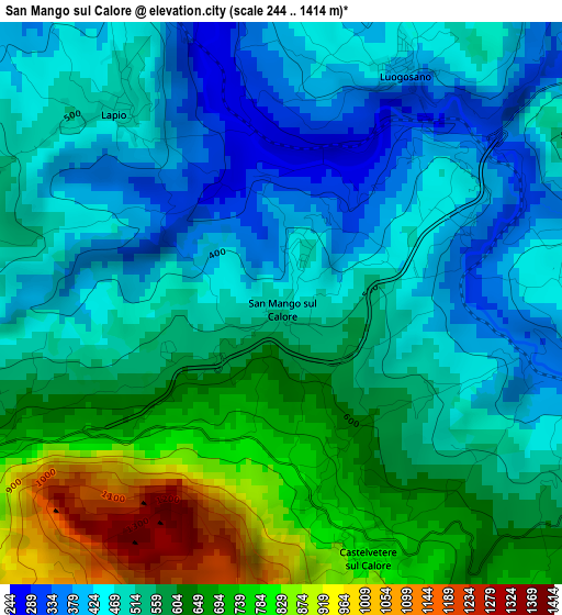 San Mango sul Calore elevation map