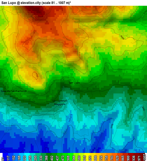 San Lupo elevation map