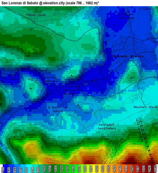 San Lorenzo di Sebato elevation map