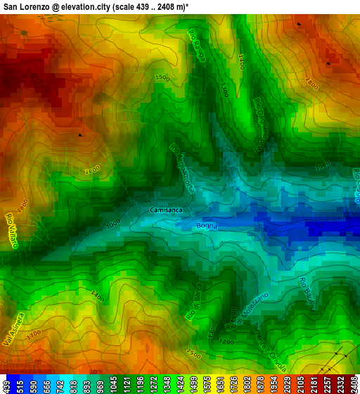 San Lorenzo elevation map