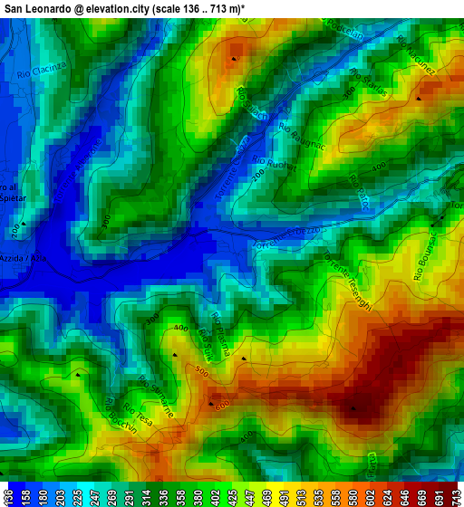 San Leonardo elevation map