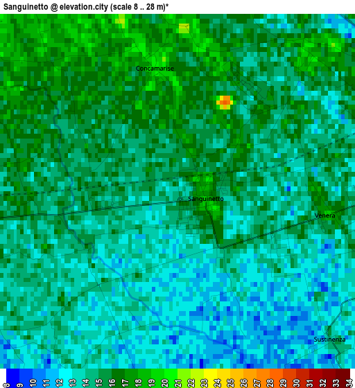 Sanguinetto elevation map