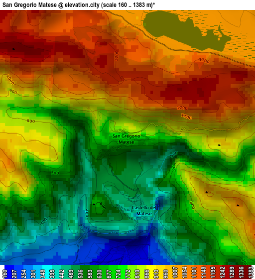 San Gregorio Matese elevation map