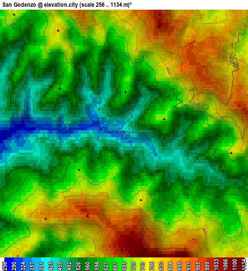 San Godenzo elevation map