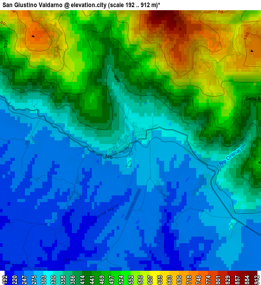 San Giustino Valdarno elevation map