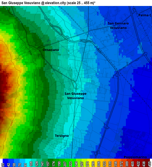 San Giuseppe Vesuviano elevation map