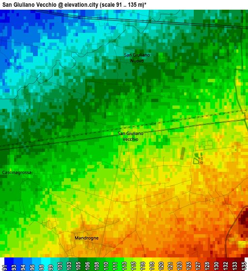 San Giuliano Vecchio elevation map