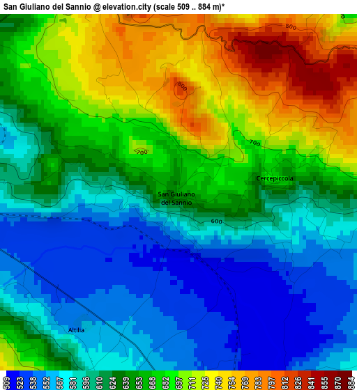 San Giuliano del Sannio elevation map