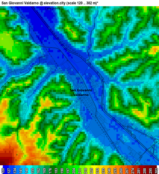 San Giovanni Valdarno elevation map