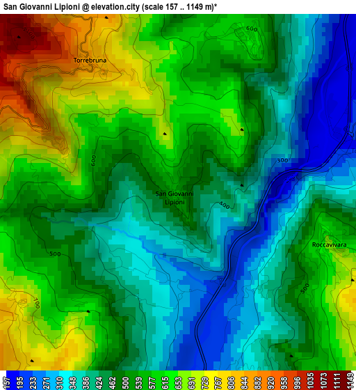 San Giovanni Lipioni elevation map