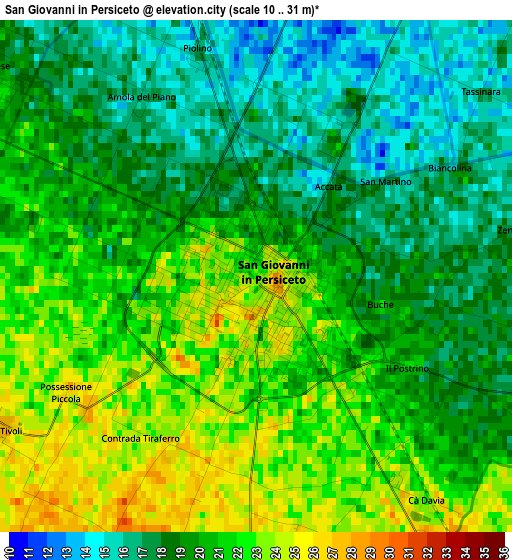 San Giovanni in Persiceto elevation map