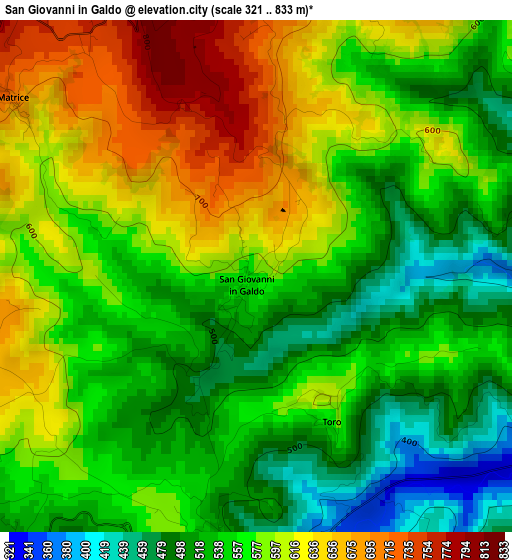 San Giovanni in Galdo elevation map