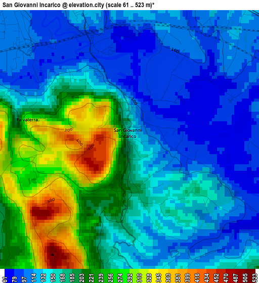 San Giovanni Incarico elevation map