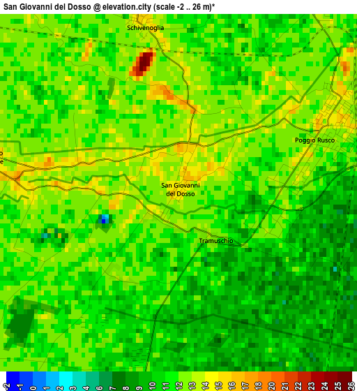 San Giovanni del Dosso elevation map