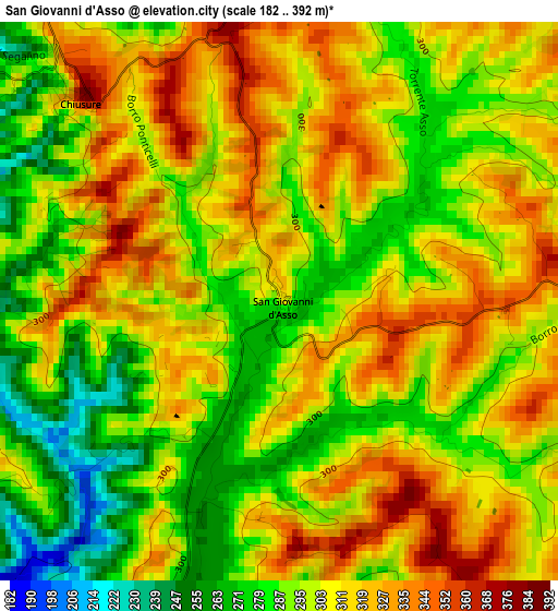 San Giovanni d'Asso elevation map