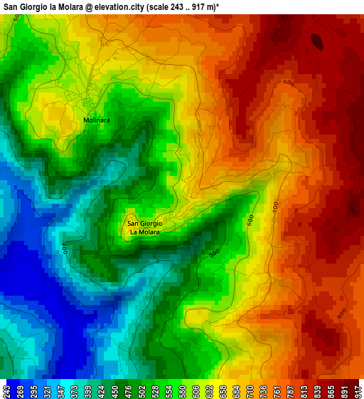 San Giorgio la Molara elevation map