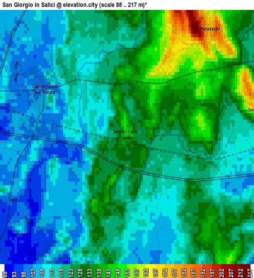 San Giorgio in Salici elevation map