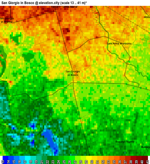 San Giorgio in Bosco elevation map