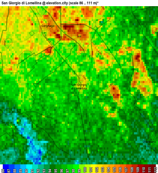 San Giorgio di Lomellina elevation map