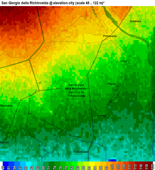 San Giorgio della Richinvelda elevation map