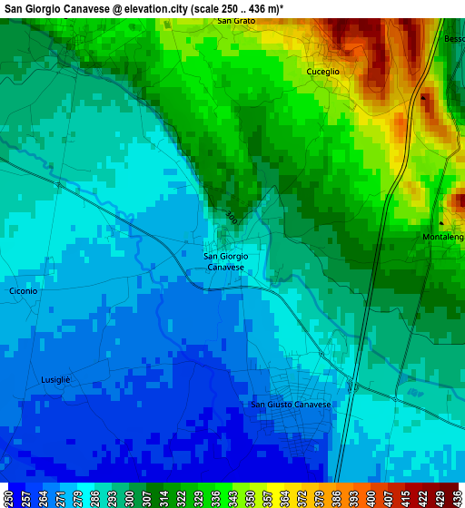 San Giorgio Canavese elevation map