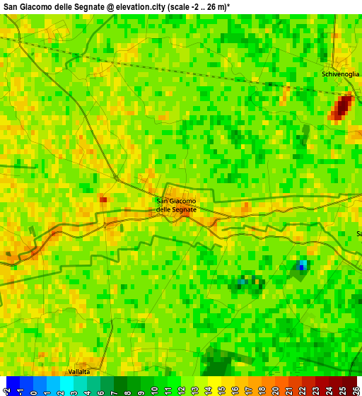 San Giacomo delle Segnate elevation map