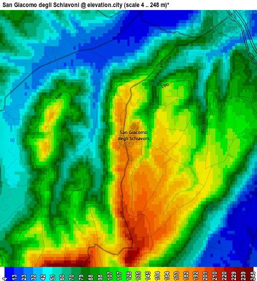 San Giacomo degli Schiavoni elevation map