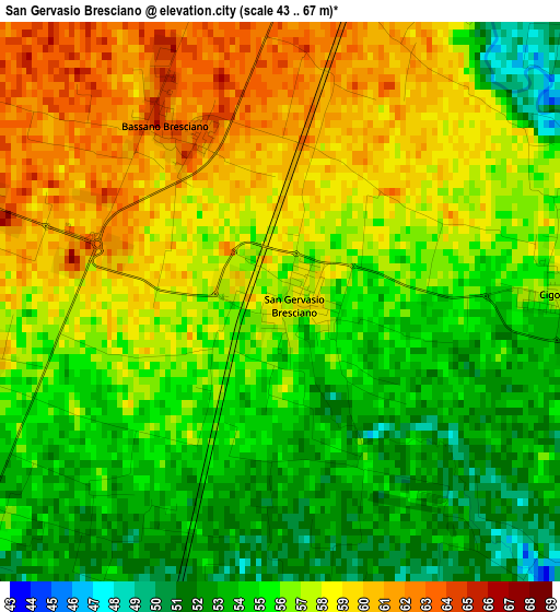 San Gervasio Bresciano elevation map