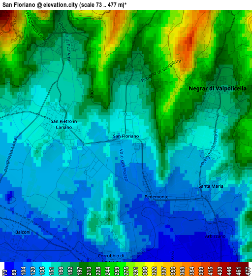 San Floriano elevation map