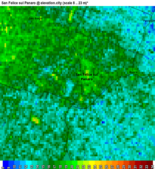 San Felice sul Panaro elevation map