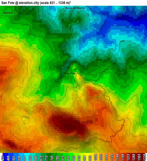 San Fele elevation map