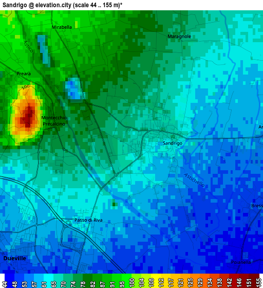 Sandrigo elevation map