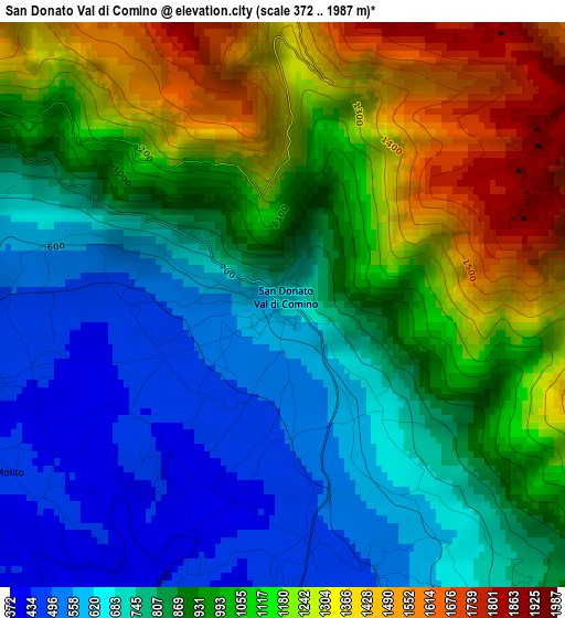 San Donato Val di Comino elevation map