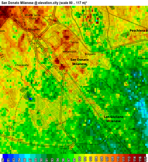 San Donato Milanese elevation map