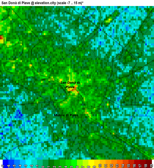 San Donà di Piave elevation map