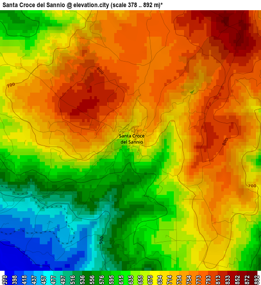 Santa Croce del Sannio elevation map