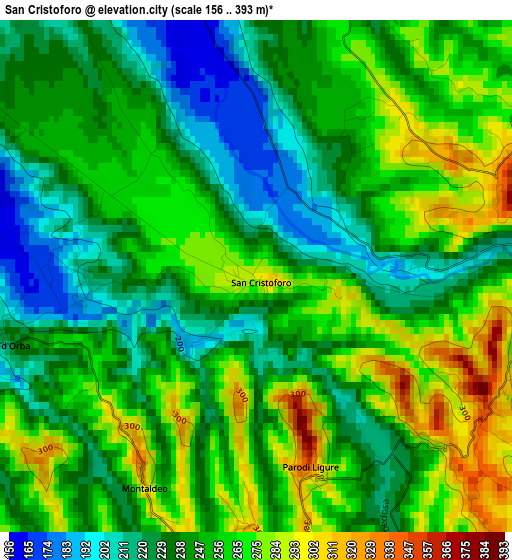 San Cristoforo elevation map